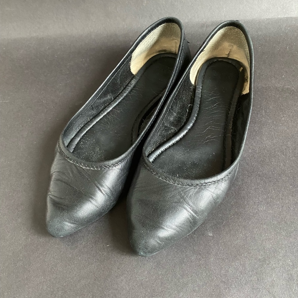 Frye Leather Pointed Toe Ballet Flats